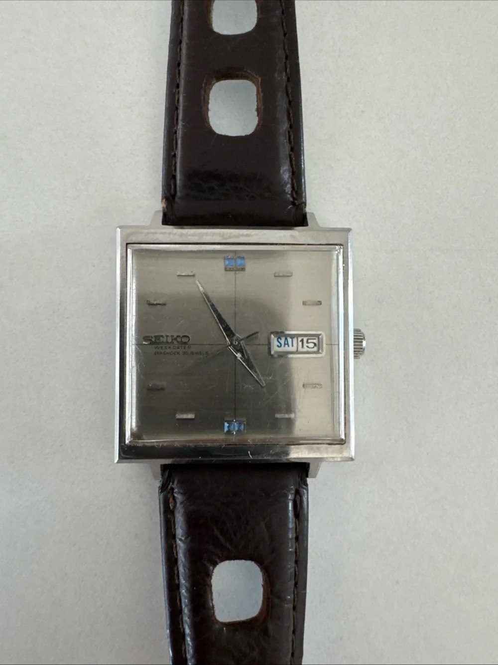 Vintage SEIKO TV 8306 - 5000 Automatic Wristwatch white Dial -RUN Rare 1960s